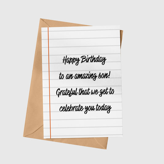To An Amazing Son!